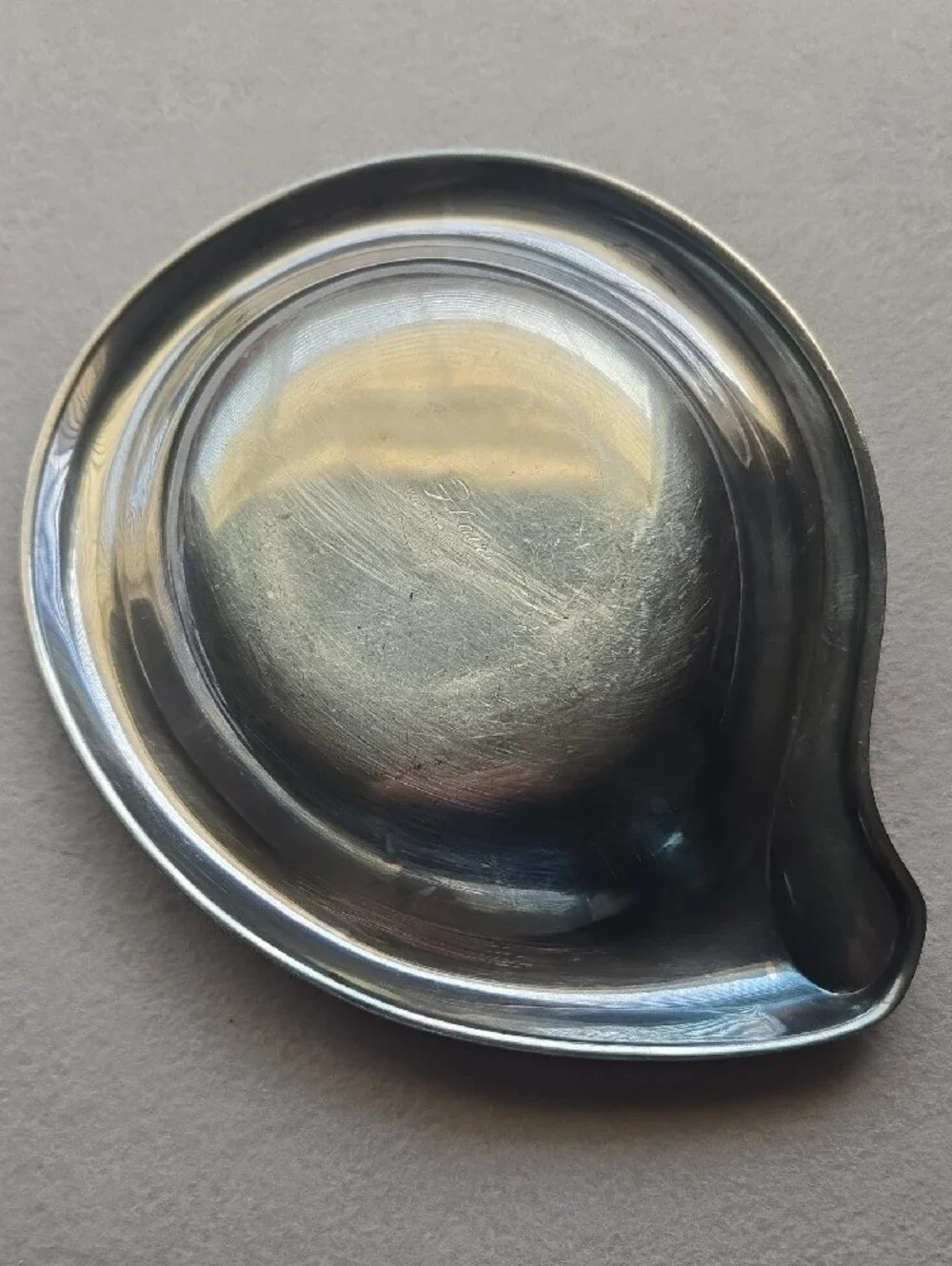 Mid Century Flair Silverplate Trinket Dish  1847 Rogers Bros IS Matching Spoon